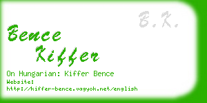 bence kiffer business card